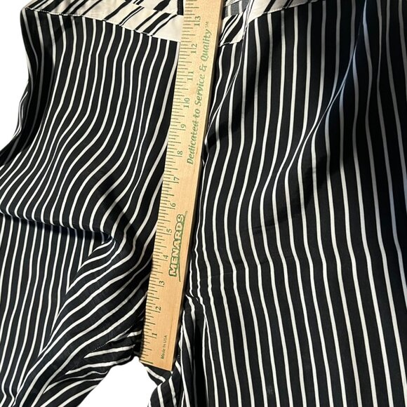 Maria Grazia Severi White Women's 46 Trouser Black White‎ Striped Viscose Slit - Picture 11 of 11